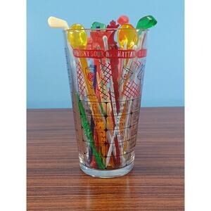 Federal Cocktail Shaker Glass With Stirring Sticks Golf Clubs Four Roses Segrams